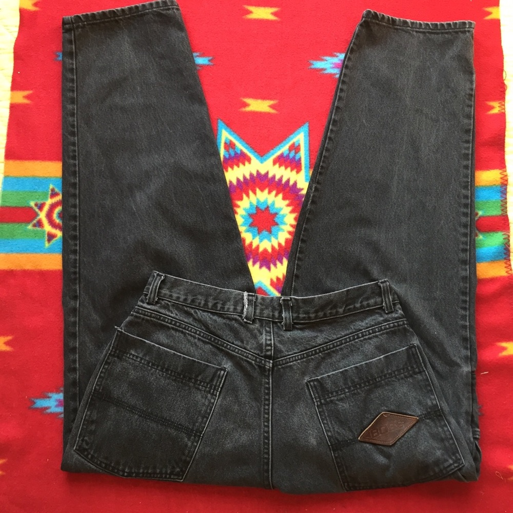 Vintage Hugo Boss Black Denim Jeans  USA  32/30 - Picture 3 of 8
